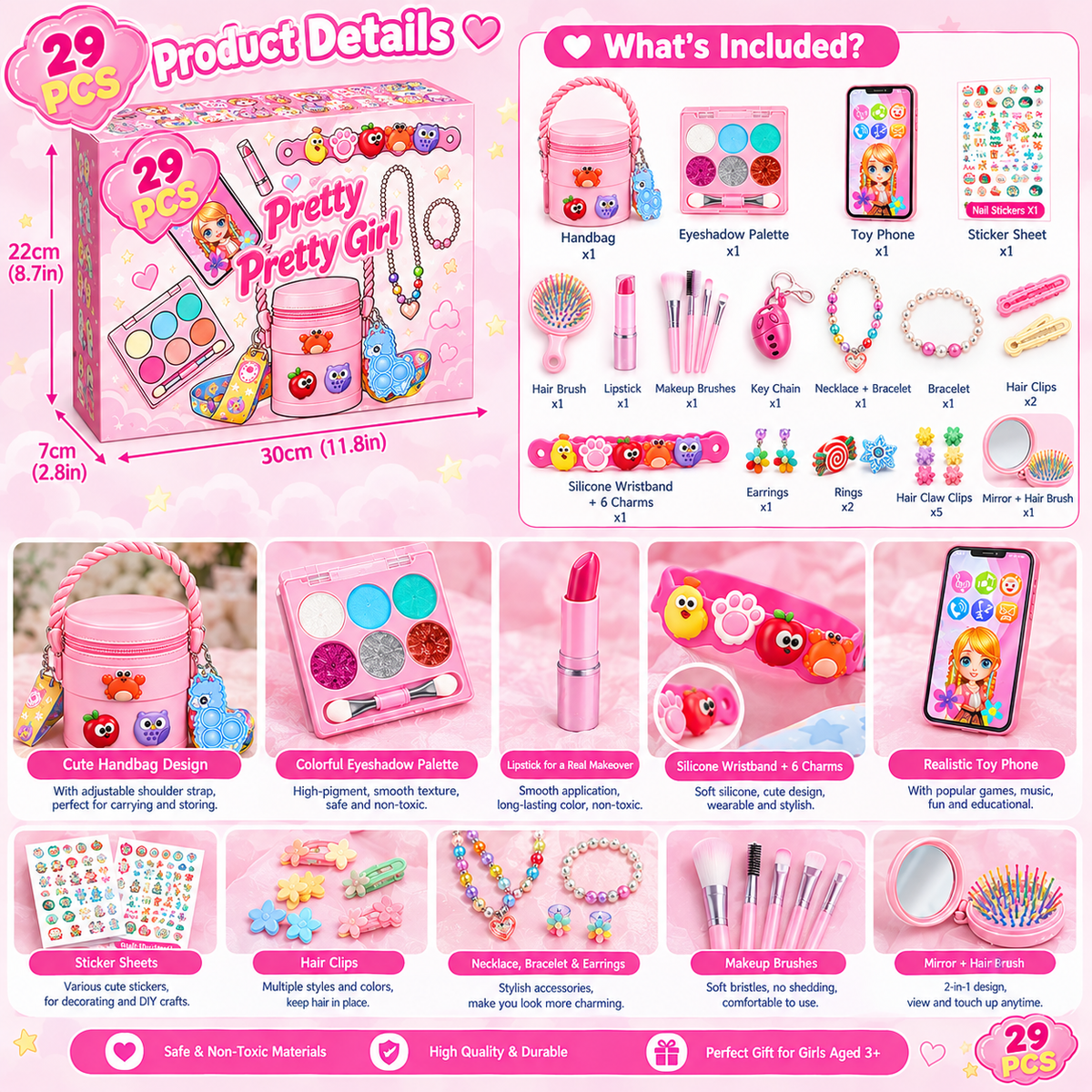 Girls Advent Calendar 2026, 24 Day Christmas Countdown with Beauty Accessories, Jewelry, Makeup & Hair Accessories