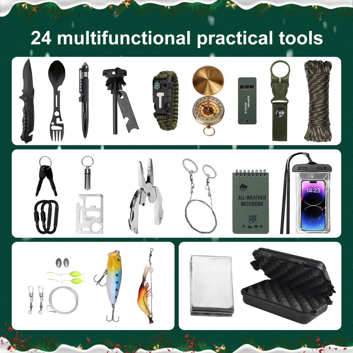 Advent Calendar Survival 2026 Men - 24 Days Christmas Countdown for Teen