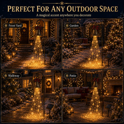 Christmas Bell Solar Cascade Light – Outdoor LED Yard Decoration
