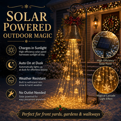 Christmas Bell Solar Cascade Light – Outdoor LED Yard Decoration
