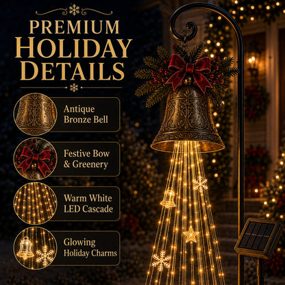 Christmas Bell Solar Cascade Light – Outdoor LED Yard Decoration