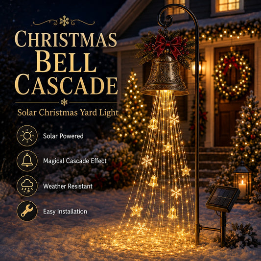 Christmas Bell Solar Cascade Light – Outdoor LED Yard Decoration