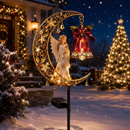 Solar Christmas Crescent Moon Garden Lights – 6 Festive Designs