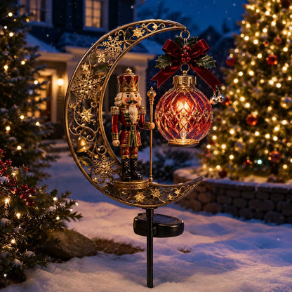 Solar Christmas Crescent Moon Garden Lights – 6 Festive Designs