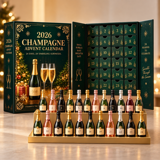 2026 Champagne Advent Calendar – 24 Champagne Bottle Ornaments