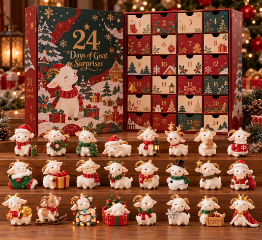 Goat Advent Calendar 2027 – 24 Cute Christmas Goat Figurines
