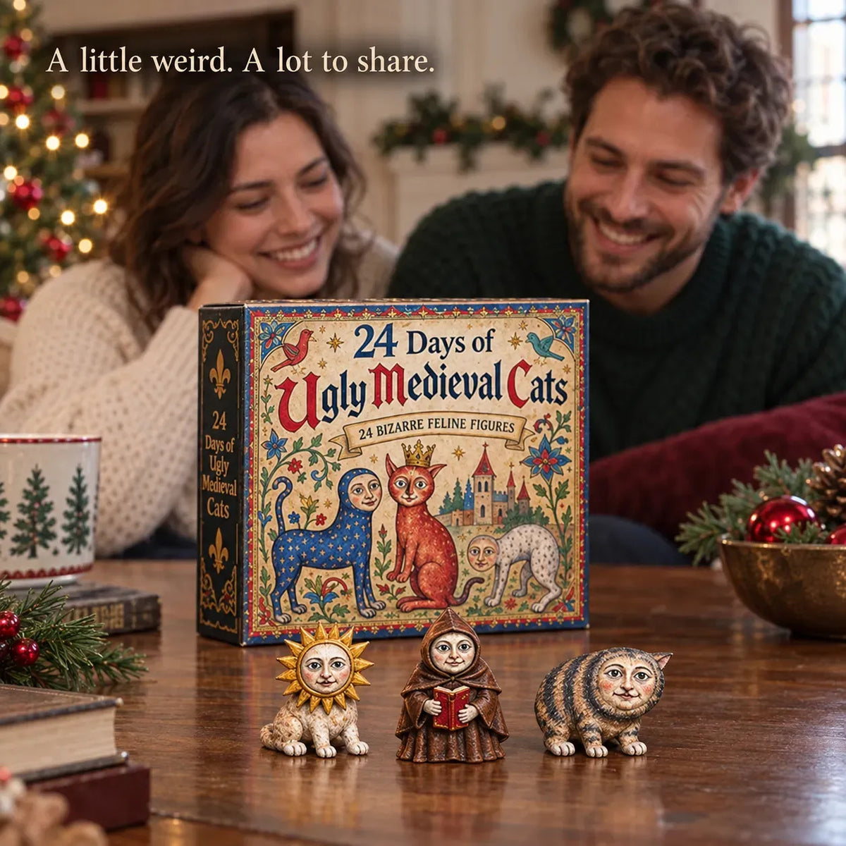 Ugly Medieval Cats Advent Calendar – 24 Quirky Feline Ornaments