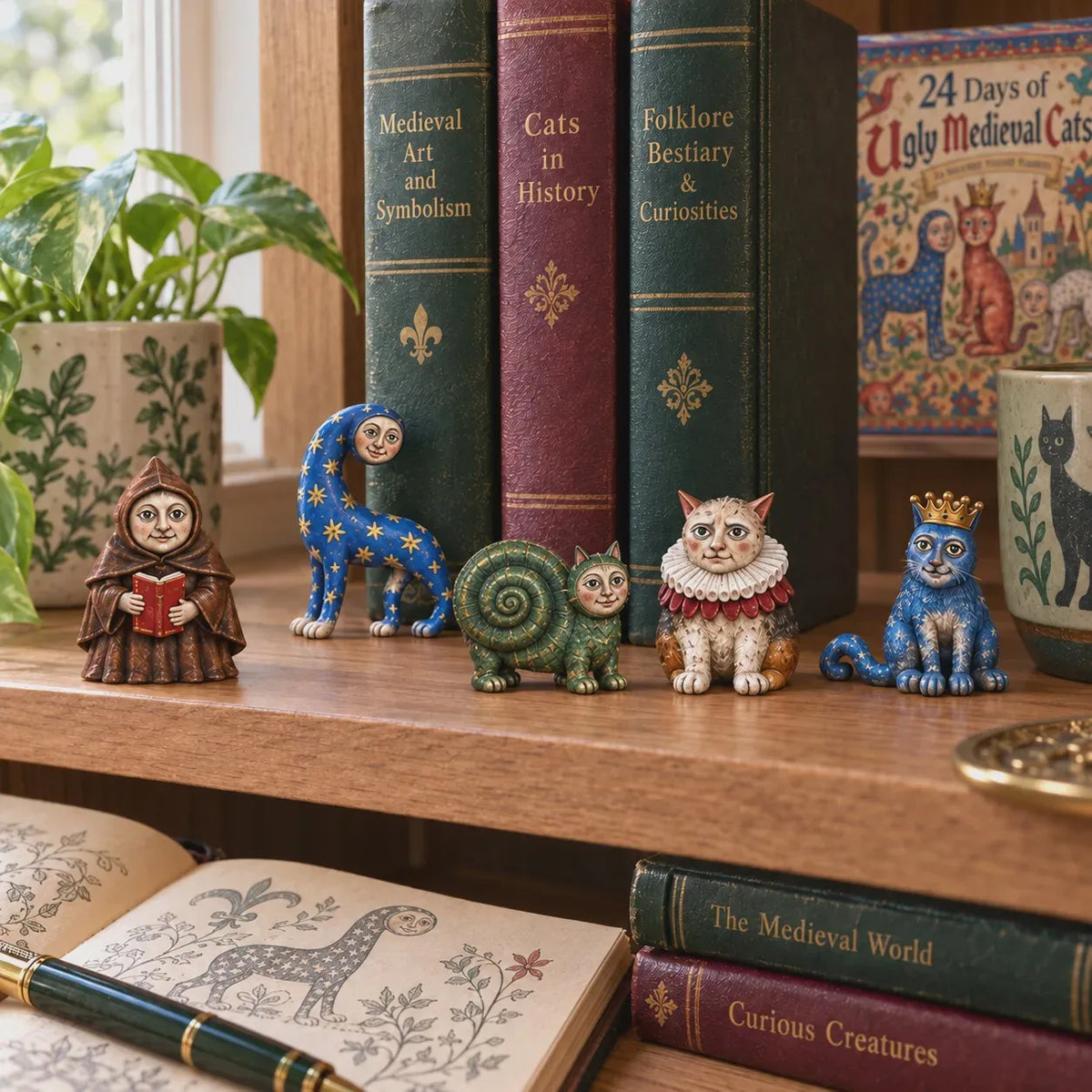 Ugly Medieval Cats Advent Calendar – 24 Quirky Feline Ornaments