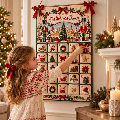 Personalized Nutcracker Advent Calendar – Christmas Village Wall Decor