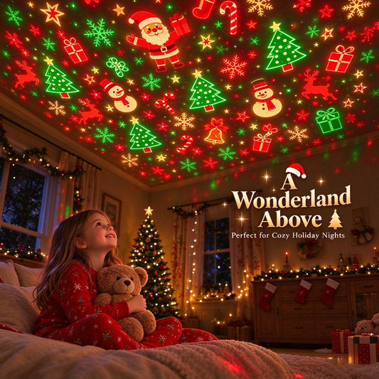DIY Christmas Tree Projector Lamp – 6-Mode LED Holiday Night Light
