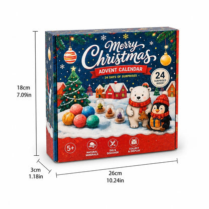 Merry Christmas Gemstone Dig Advent Calendar Xmas 24‑day Countdown Box for Adults Party Home Living Room Desk 2026