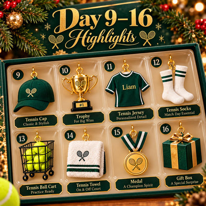 Tennis Advent Calendar 2026 – 24 Tennis-Themed Christmas Ornaments