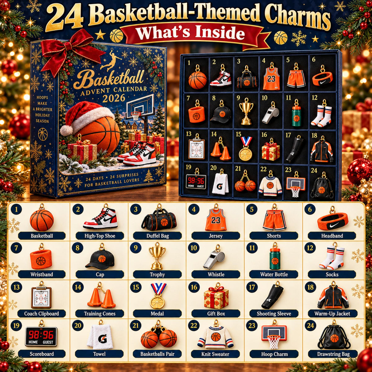 2026 Basketball Advent Calendar – 24 Days of Hoops & Holiday Fun
