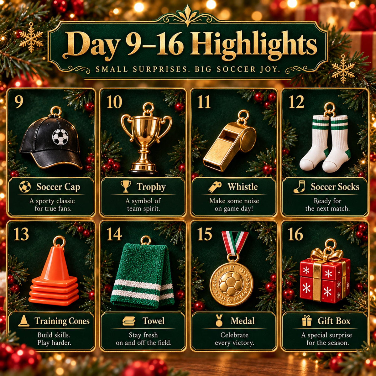 Soccer Advent Calendar 2026 – 24 Football Christmas Ornaments