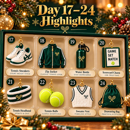 Tennis Advent Calendar 2026 – 24 Tennis-Themed Christmas Ornaments
