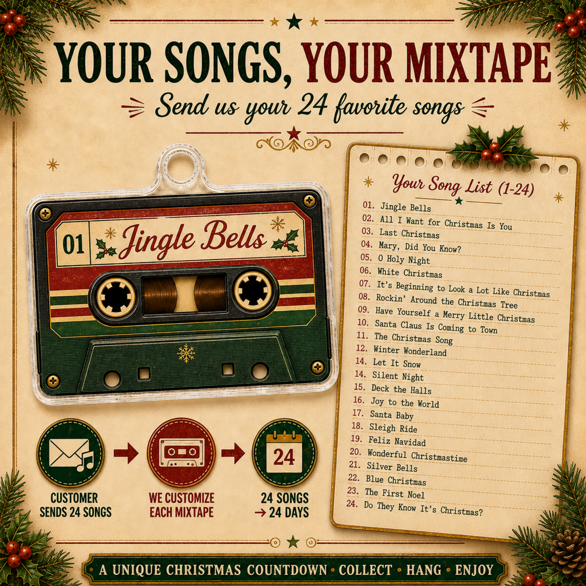 Personalized Christmas Mixtape Advent Calendar