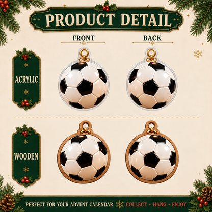 Soccer Advent Calendar 2026 – 24 Football Christmas Ornaments