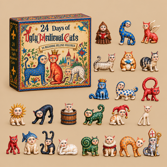 Ugly Medieval Cats Advent Calendar – 24 Quirky Feline Ornaments