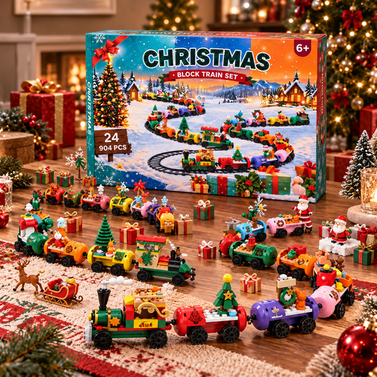 Christmas Train Advent Calendar 2026, 24 Day Building Block Countdown, Christmas Train Building Set, Holiday Gift for Kids