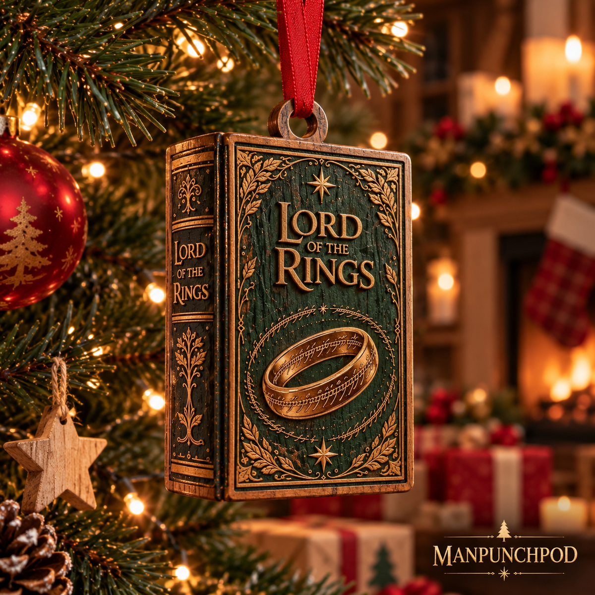 Fantasy Books Advent Calendar 2026, 24 Mini Book Wooden Ornaments