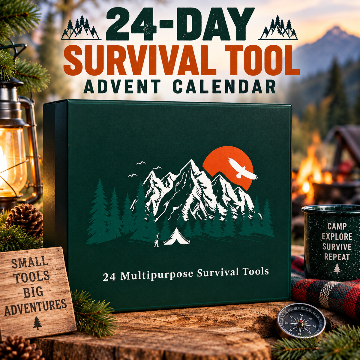 Survival Tool Advent Calendar, 24 Day Outdoor Gear Christmas Countdown