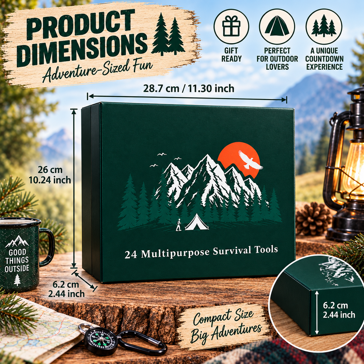 Survival Tool Advent Calendar, 24 Day Outdoor Gear Christmas Countdown