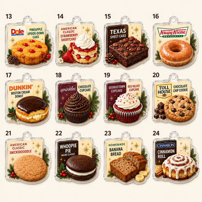 Bakery Advent Calendar 2026, 24 Christmas Dessert Ornaments