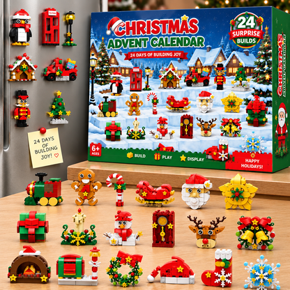 Christmas Building Block Advent Calendar 2026, 24 Days Mini Brick Sets, Christmas Ornament Building Toys