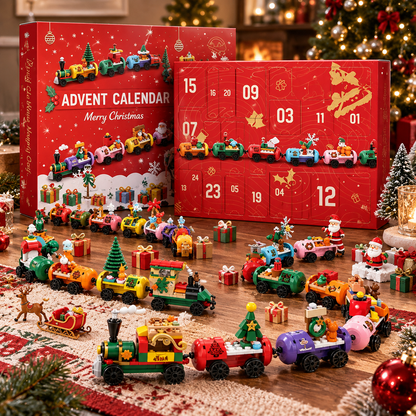 Christmas Train Advent Calendar 2026, 24 Day Building Block Countdown, Christmas Train Building Set, Holiday Gift for Kids