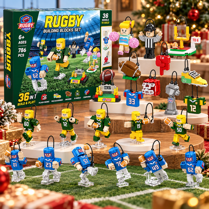 Football Advent Calendar 2026, 24 Day Building Block Countdown, American Football Player Building Set