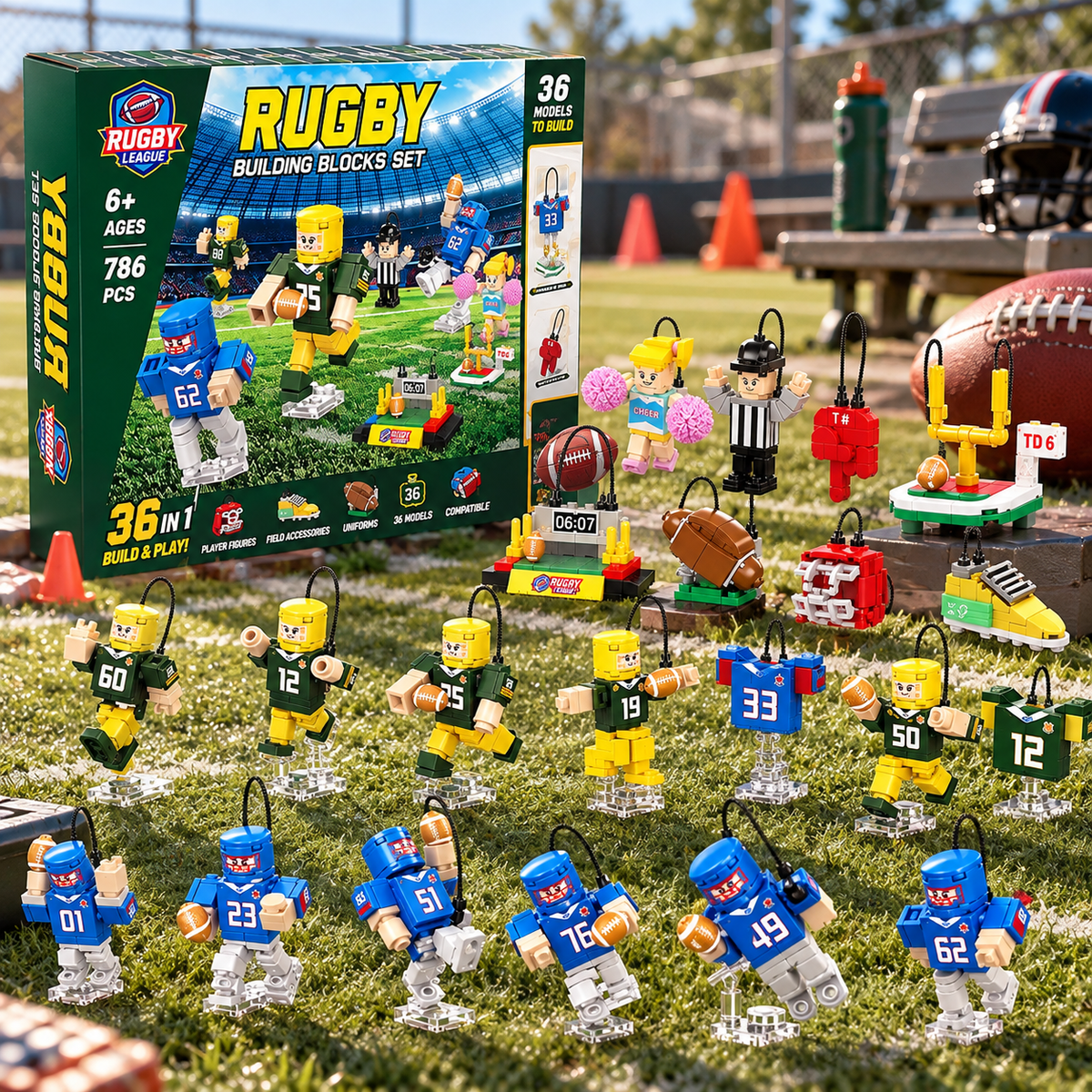 Football Advent Calendar 2026, 24 Day Building Block Countdown, American Football Player Building Set