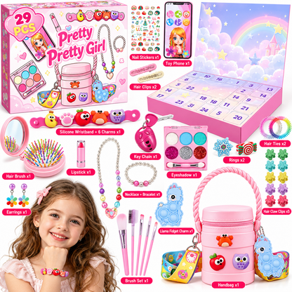 Girls Advent Calendar 2026, 24 Day Christmas Countdown with Beauty Accessories, Jewelry, Makeup & Hair Accessories