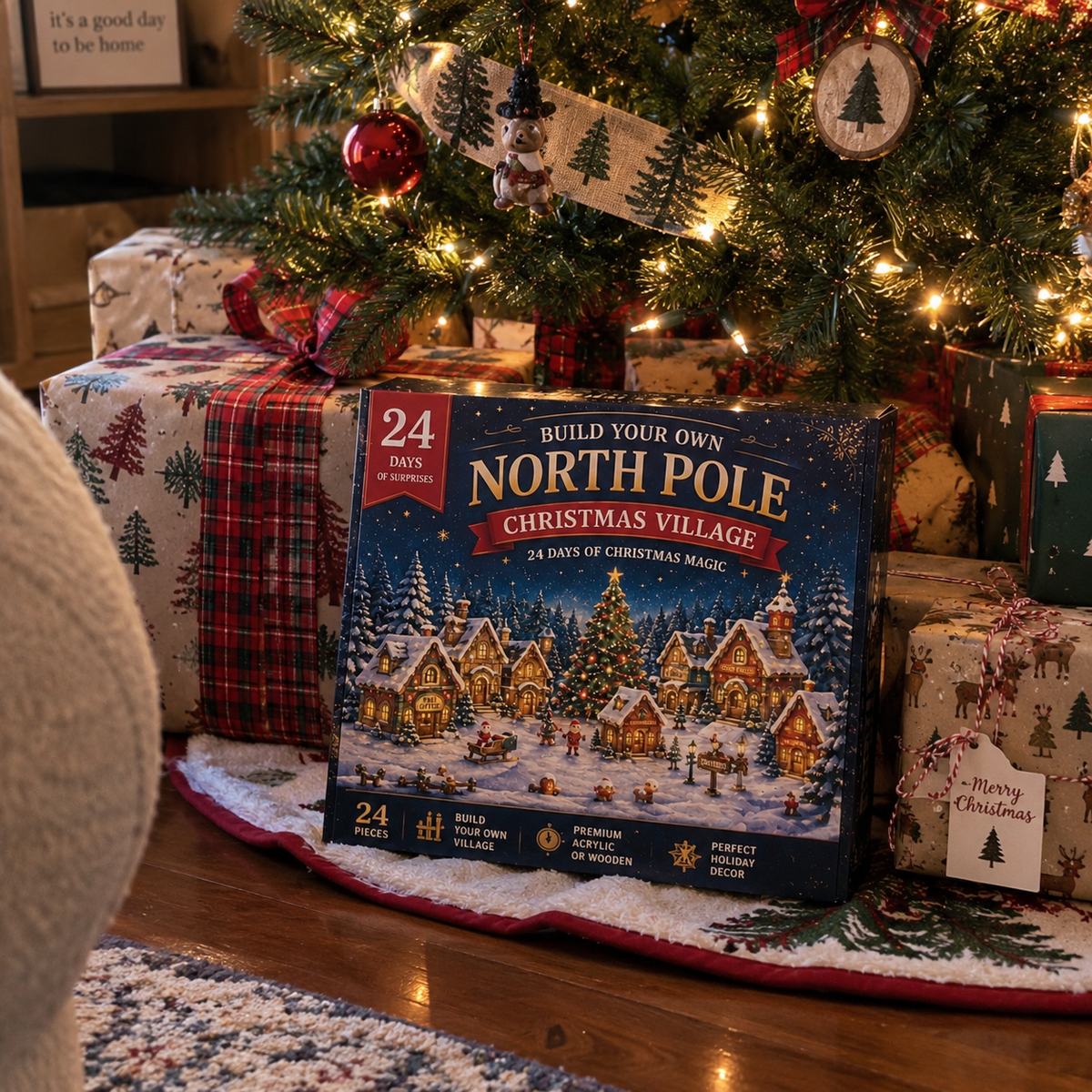 North Pole Advent Calendar 2026, 24 Piece Christmas Village