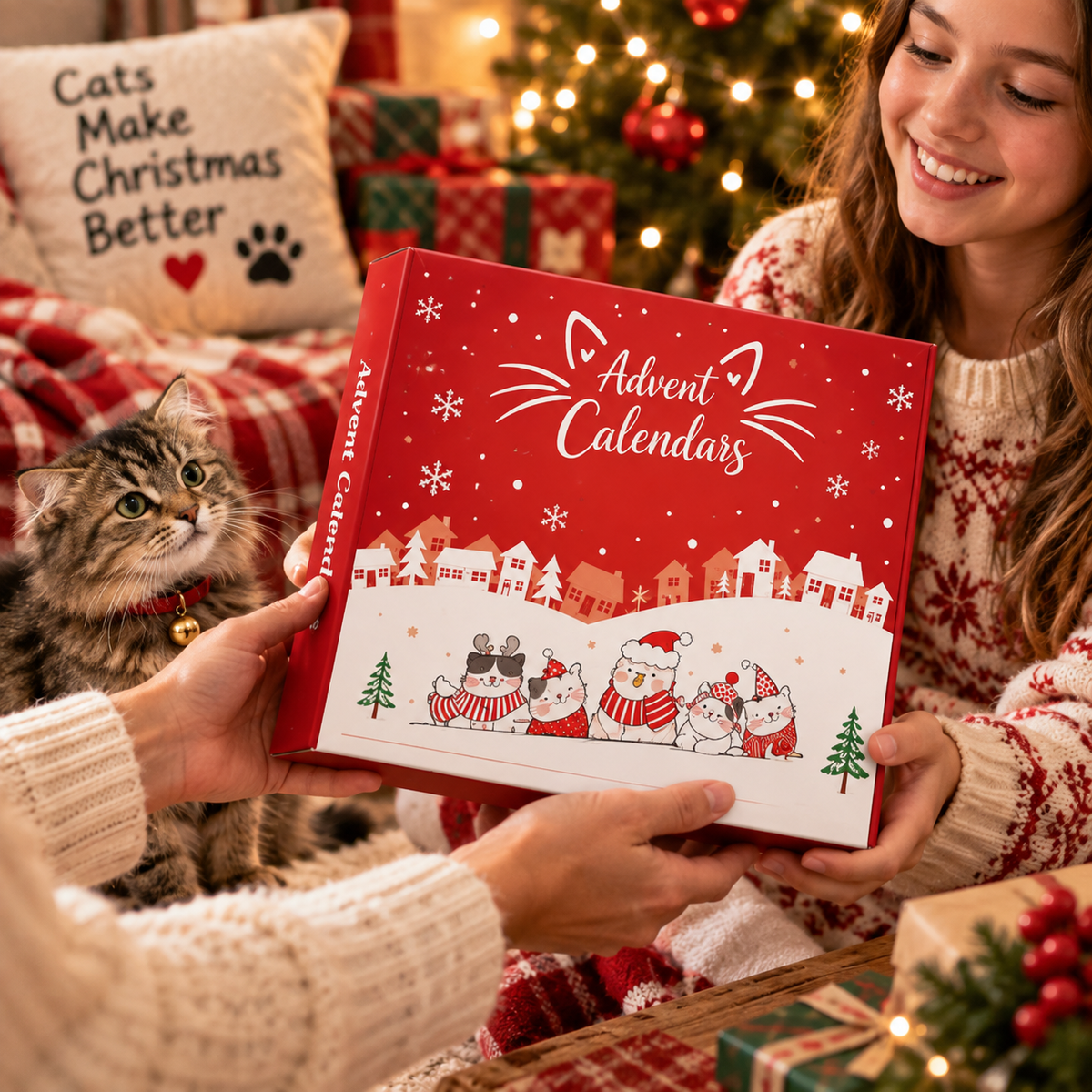 Cat Advent Calendar 2026, 24 Day Christmas Countdown with Cat Toys