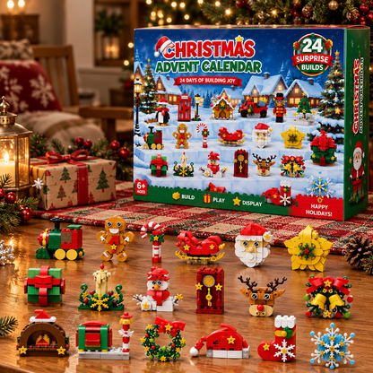 Christmas Building Block Advent Calendar 2026, 24 Days Mini Brick Sets, Christmas Ornament Building Toys