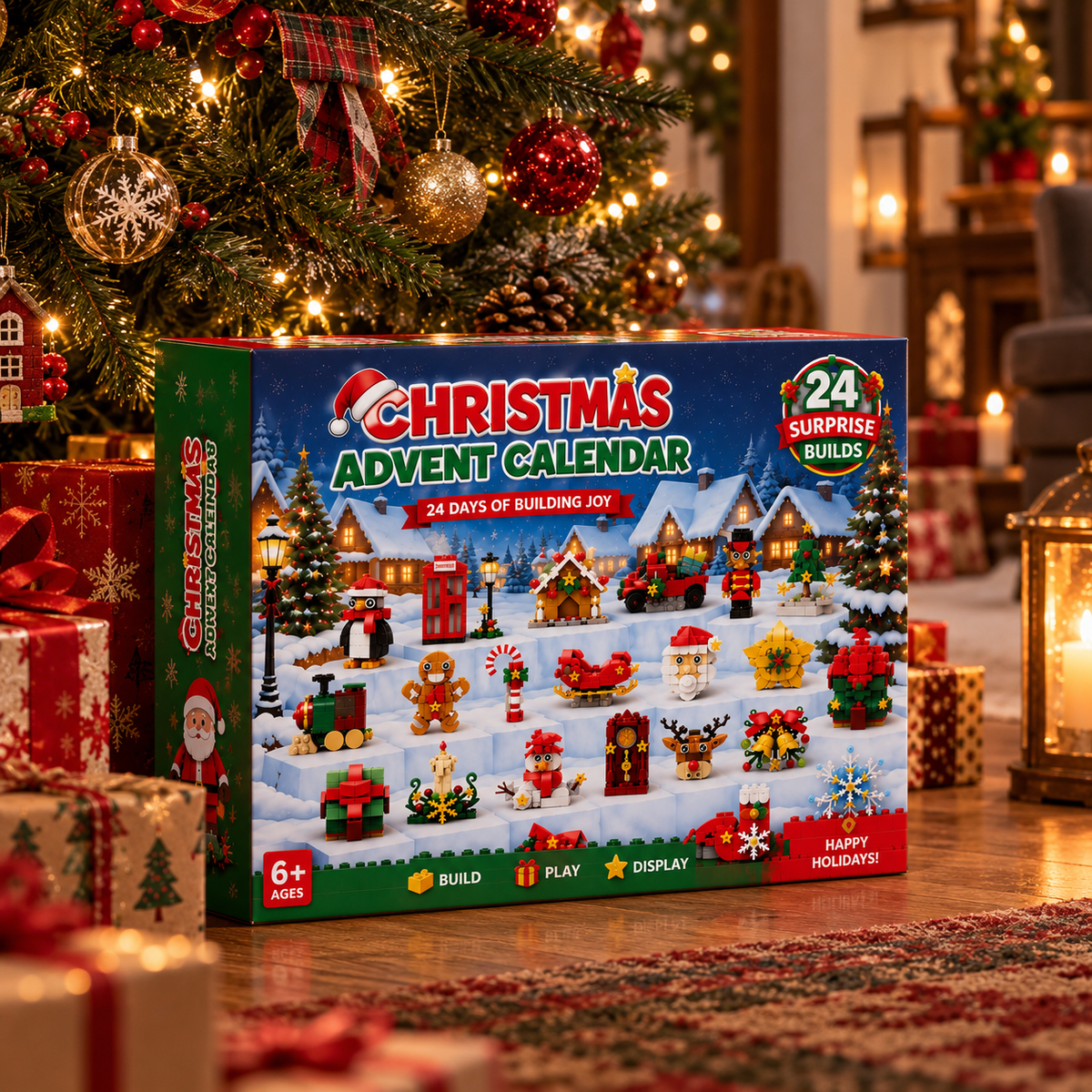 Christmas Building Block Advent Calendar 2026, 24 Days Mini Brick Sets, Christmas Ornament Building Toys