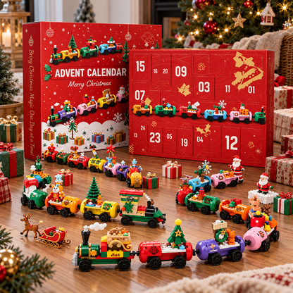 Christmas Train Advent Calendar 2026, 24 Day Building Block Countdown, Christmas Train Building Set, Holiday Gift for Kids