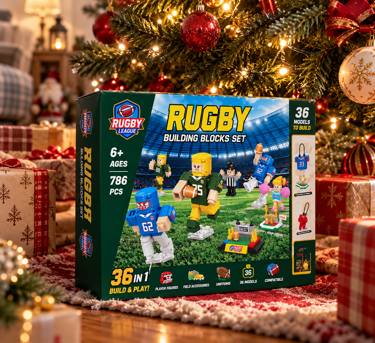 Football Advent Calendar 2026, 24 Day Building Block Countdown, American Football Player Building Set