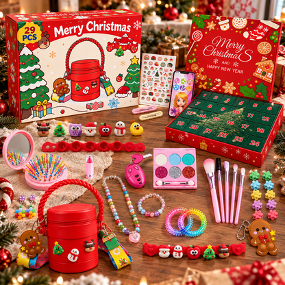Girls Advent Calendar 2026, 24 Day Christmas Countdown with Beauty Accessories, Jewelry & Hair Accessories