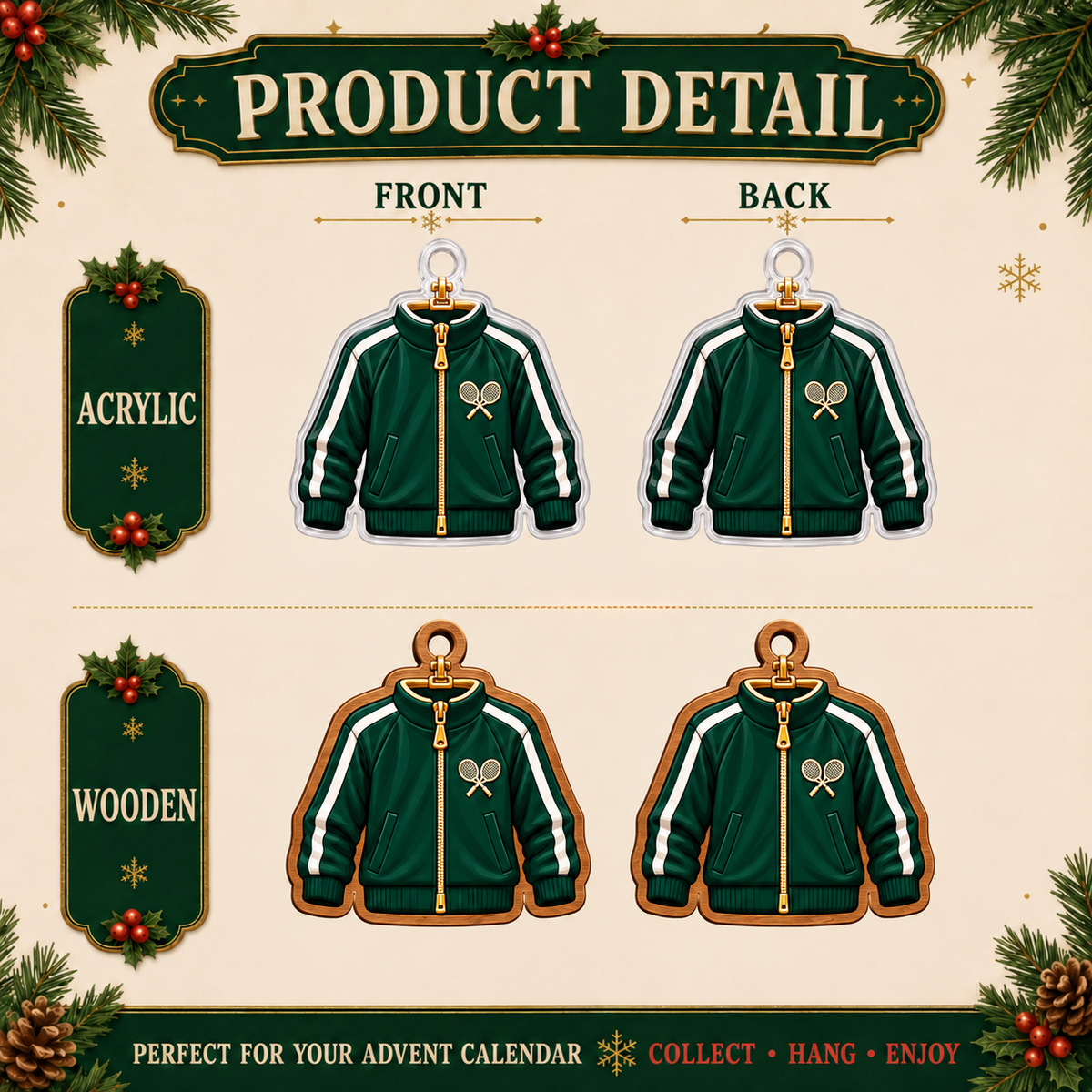 Tennis Advent Calendar 2026 – 24 Tennis-Themed Christmas Ornaments