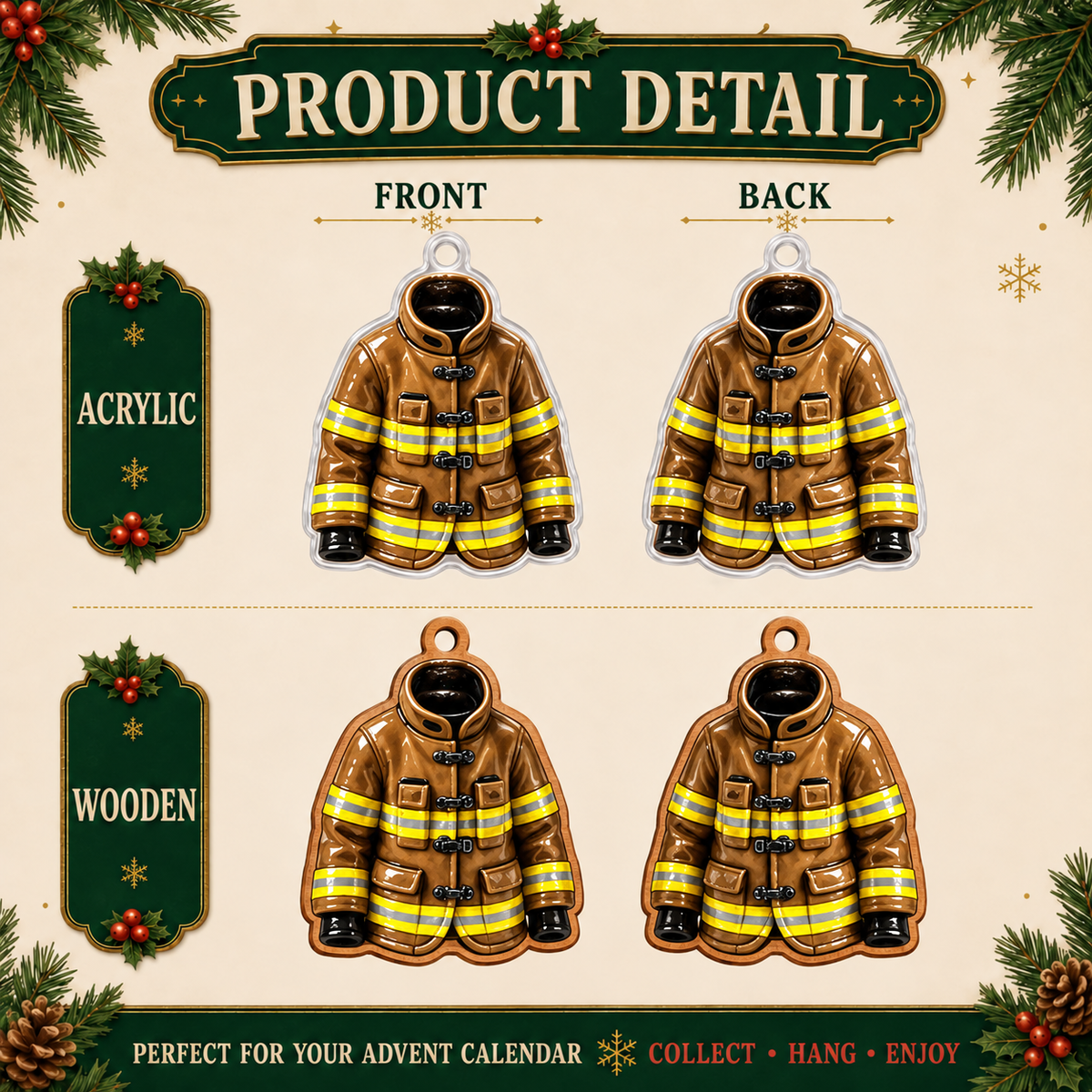 2026 Firefighter Gear Advent Calendar – 24 Rescue-Themed Ornaments