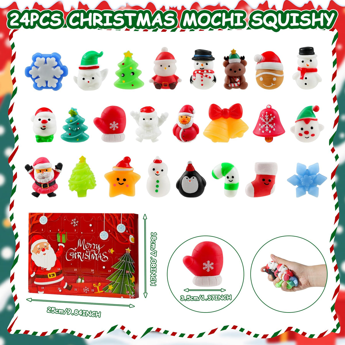 Christmas Advent Calendar 2026 with Mochi Squishy Toys 24 Days