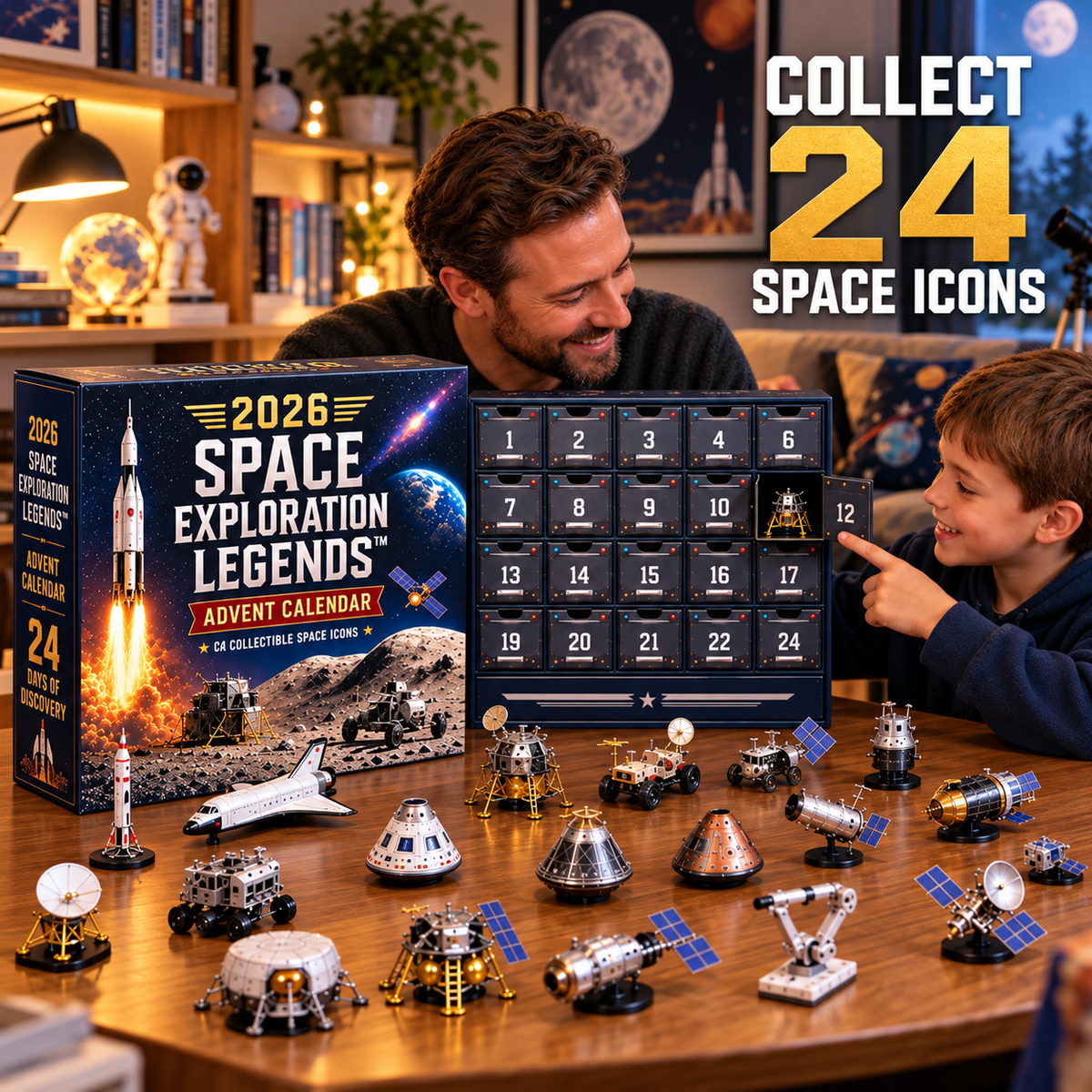 2026 Space Exploration Legends Advent Calendar - 24 Days of Space Missions, 24 Collectible Surprises