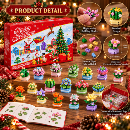 Flower Building Blocks Advent Calendar 2026 – 24 Days of Mini Flower Surprises, Christmas Countdown Gift for Kids & Adults  Copy title