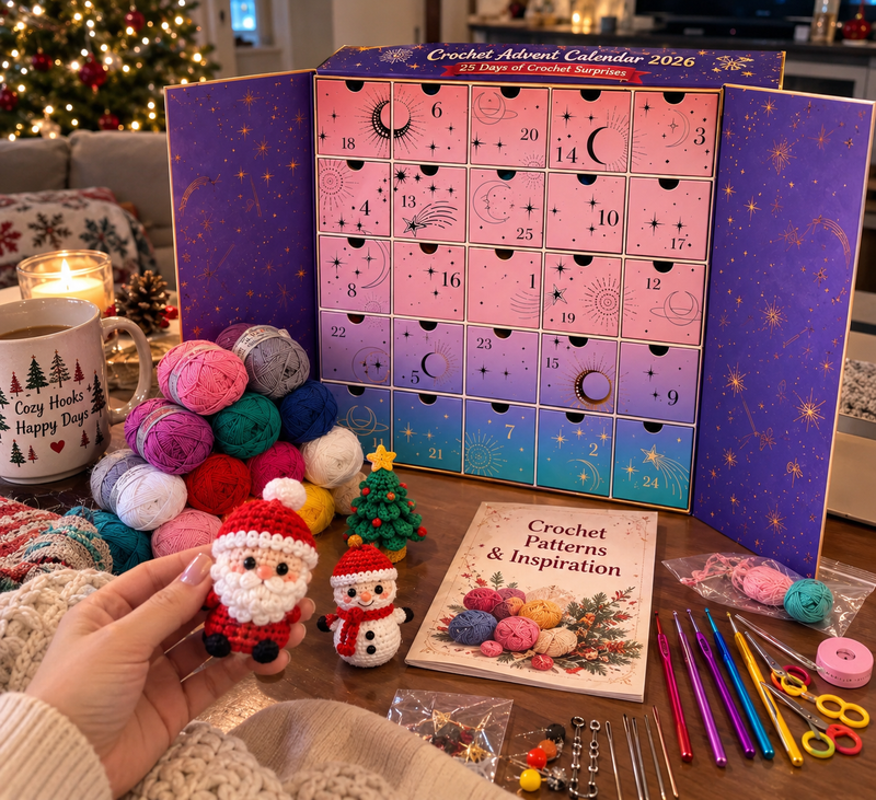 Crochet Advent Calendar 2026 – 25 Days of Yarn, Crochet Tools, Patterns & Creative Surprises