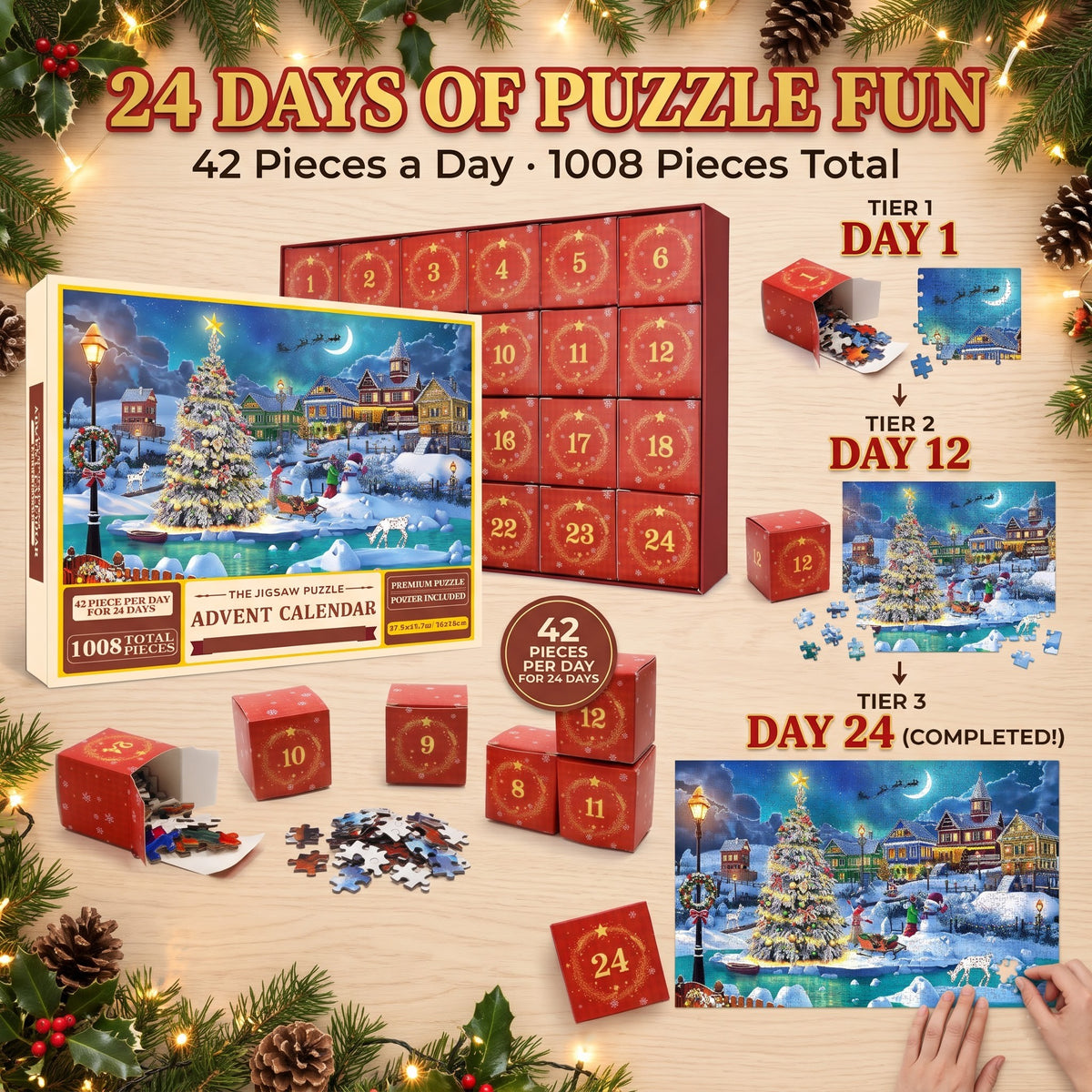 Christmas Village Puzzle Advent Calendar – 24 Days of Winter Magic