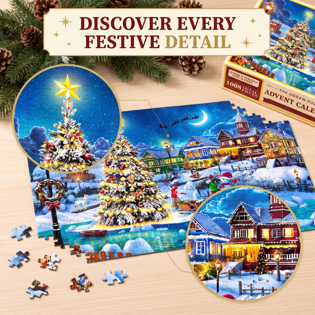 Christmas Village Puzzle Advent Calendar – 24 Days of Winter Magic