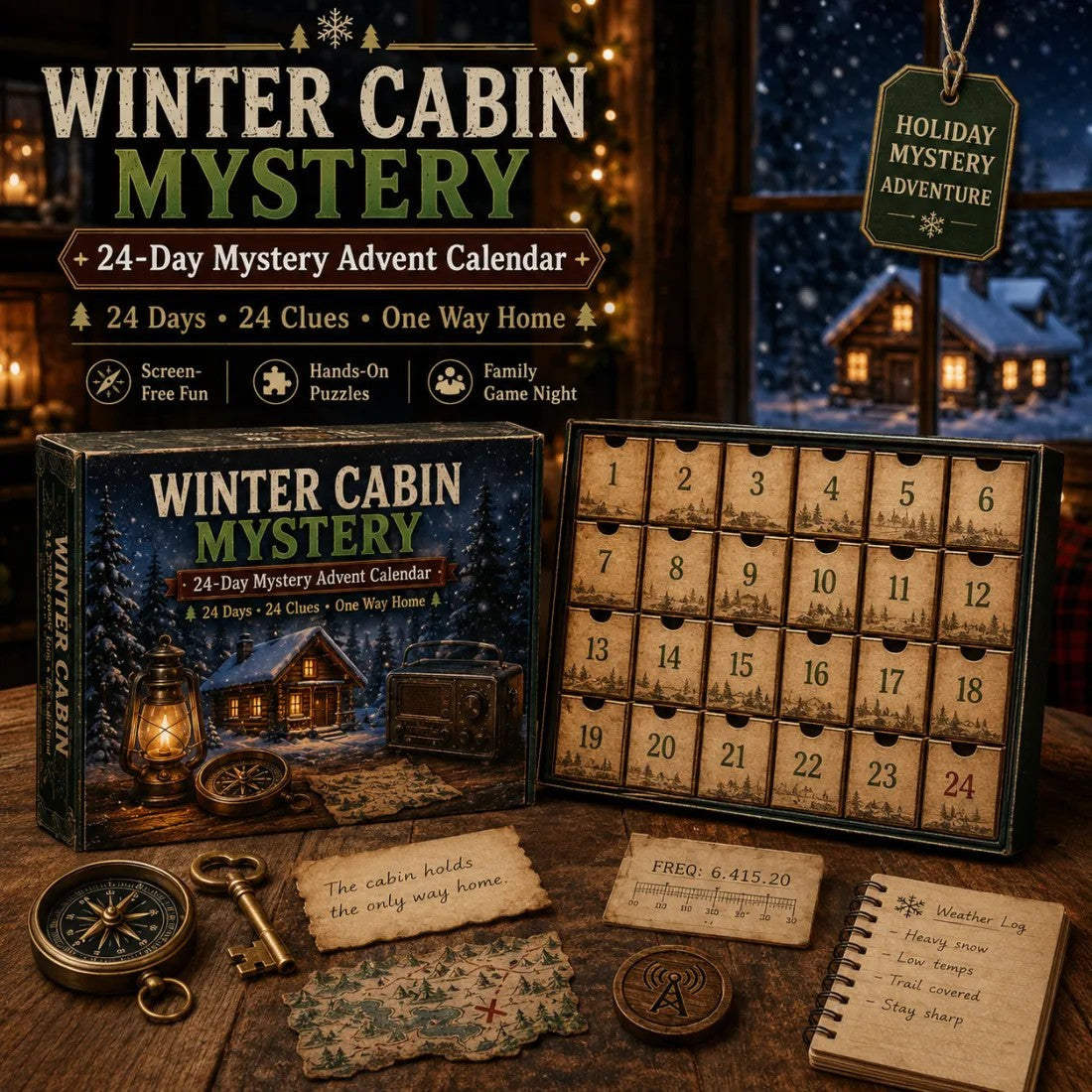 Christmas Mystery Advent Calendar 2026, 24 Day Detective Puzzle Game