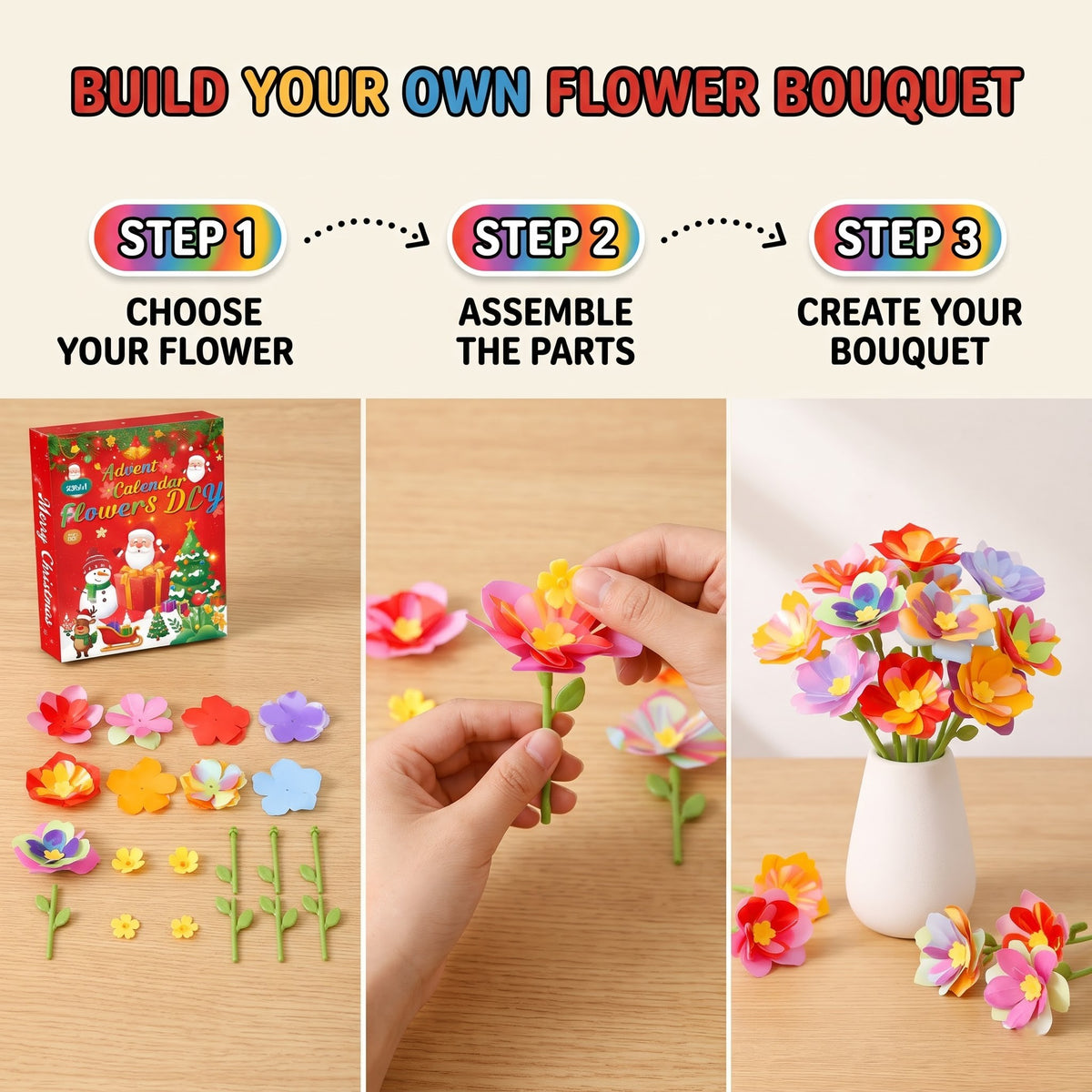DIY Flower Advent Calendar – 24 Days of Colorful Floral Surprises