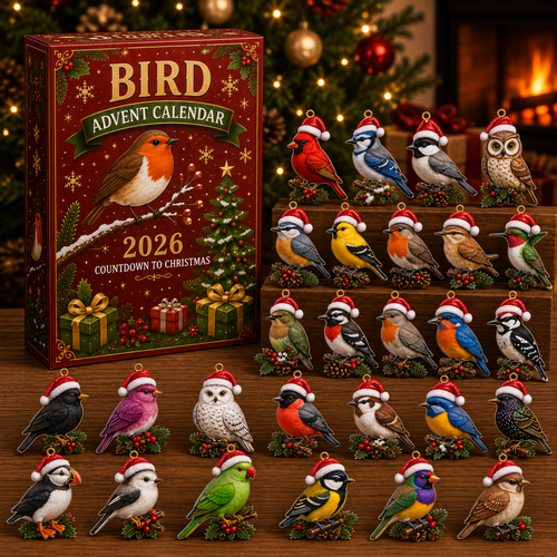 Bird Advent Calendar 2026, 24 Christmas Bird Ornaments